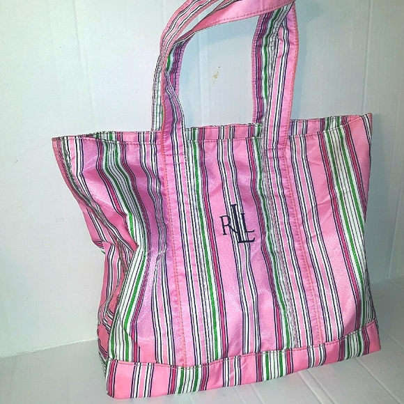 Beautiful Lauren Ralph Lauren Pink Stripe Shopper - Picture 2 of 16